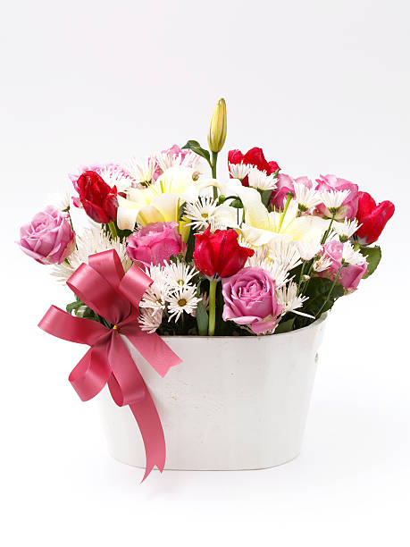 Floral basket bouquet